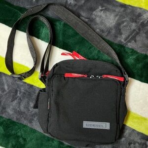 Diesel Black and Red Messenger Bag